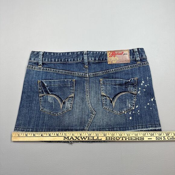Vintage Rehab Jeans Mini Skirt Womens 11 Medium Wash Denim Y2K NOS - Picture 12 of 16